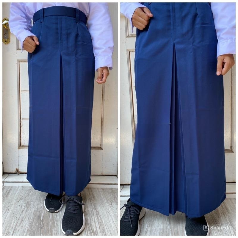 SERAGAM SEKOLAH ROK PANJANG SPAN BIRU SMP DRILL