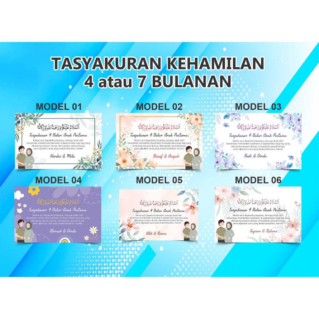 

Label / Kartu Tasyakuran Kehamilan 4 & 7 Bulanan