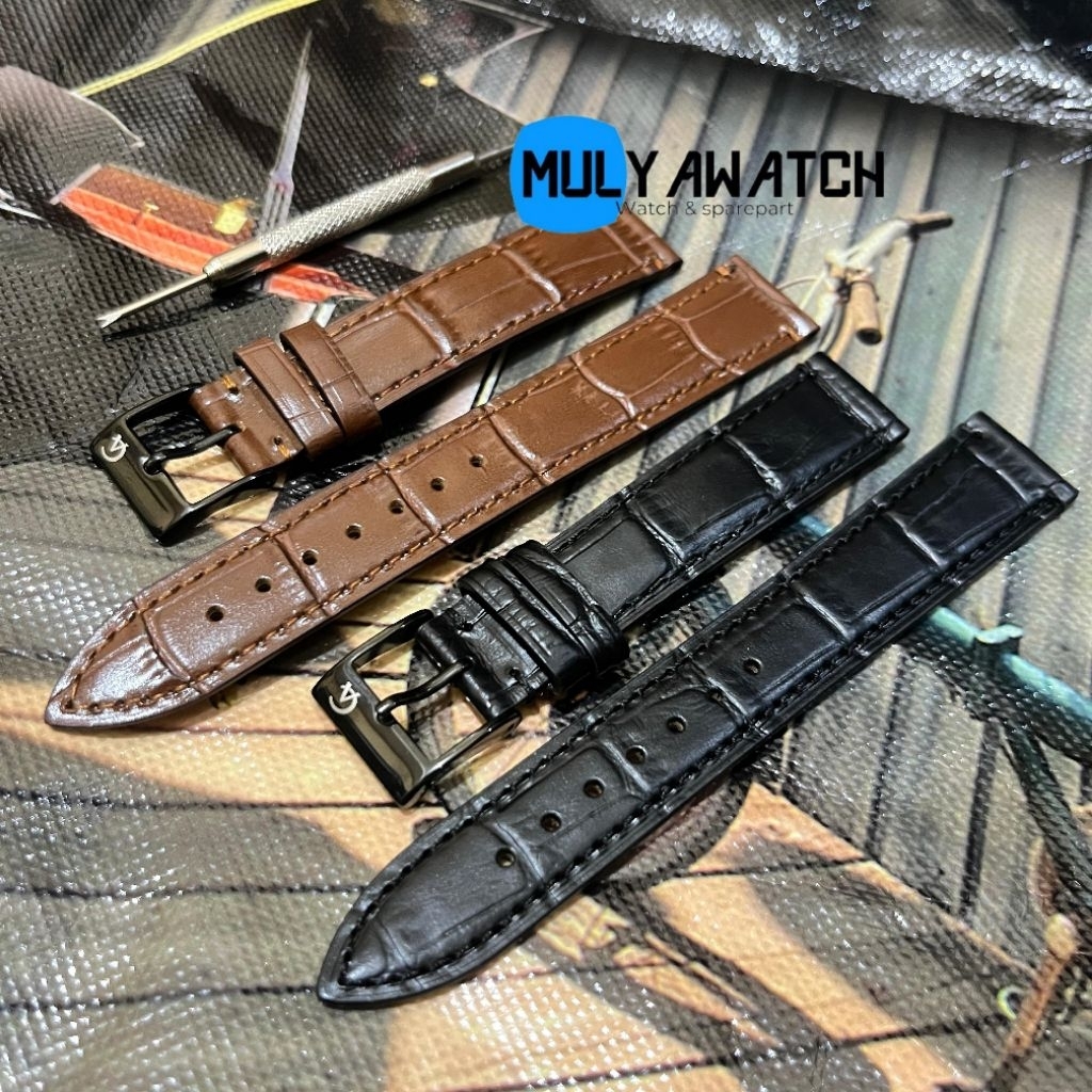 Strap tali jam tangan ALEXANDRE CHRISTIE bahan kulit croco premium untuk Pria Wanita 16mm 18mm 20mm