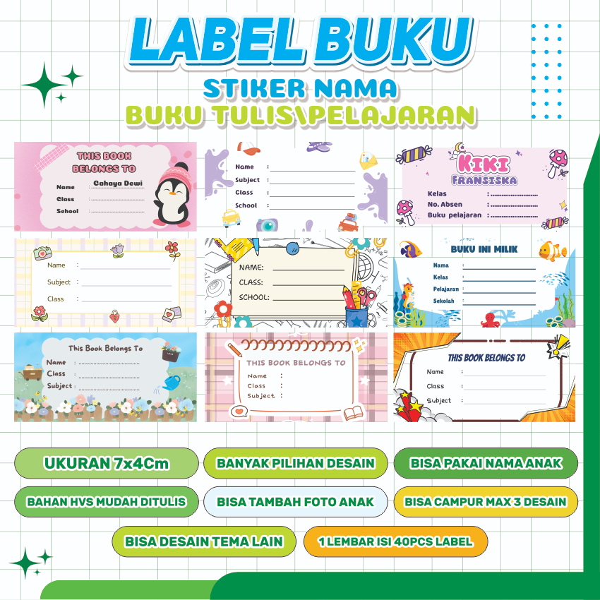 

STIKER NAMA, STIKER BUKU PELAJARAN, STIKER MAPEL, STIKER SEKOLAH, STIKER CUSTOM