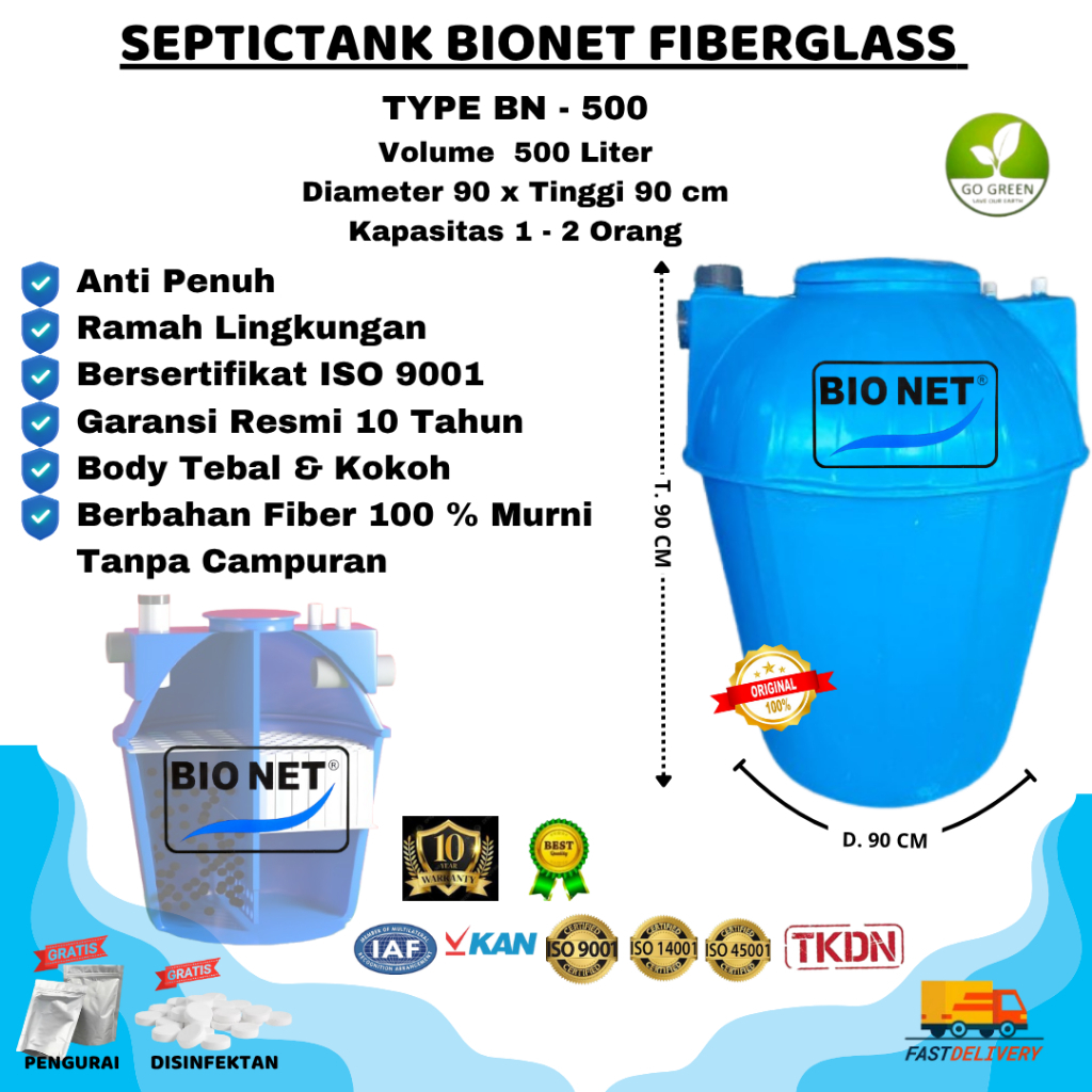 septictank biotech, septictank bio, septictank bionet kapasitas 500 liter