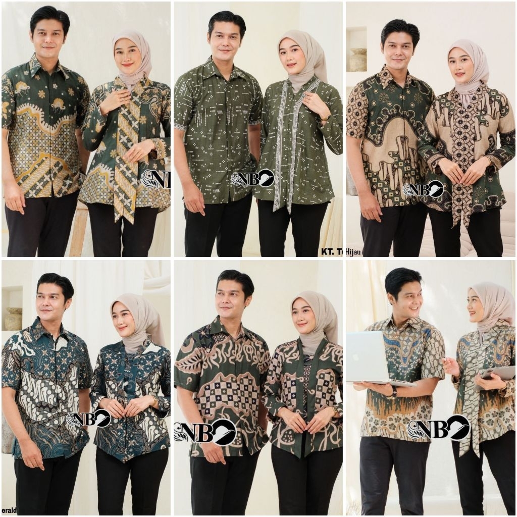 Batik Seragam Kantor Couple warna Hijau Army hijau sage M L XL XXL