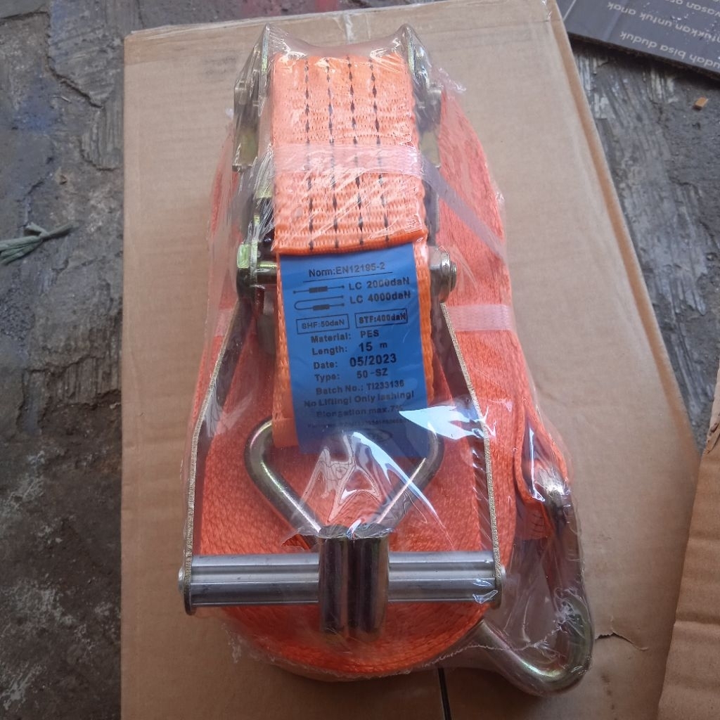 ratchet tie down 2" x 15 meter sands track belt tali sabuk pengikat barang