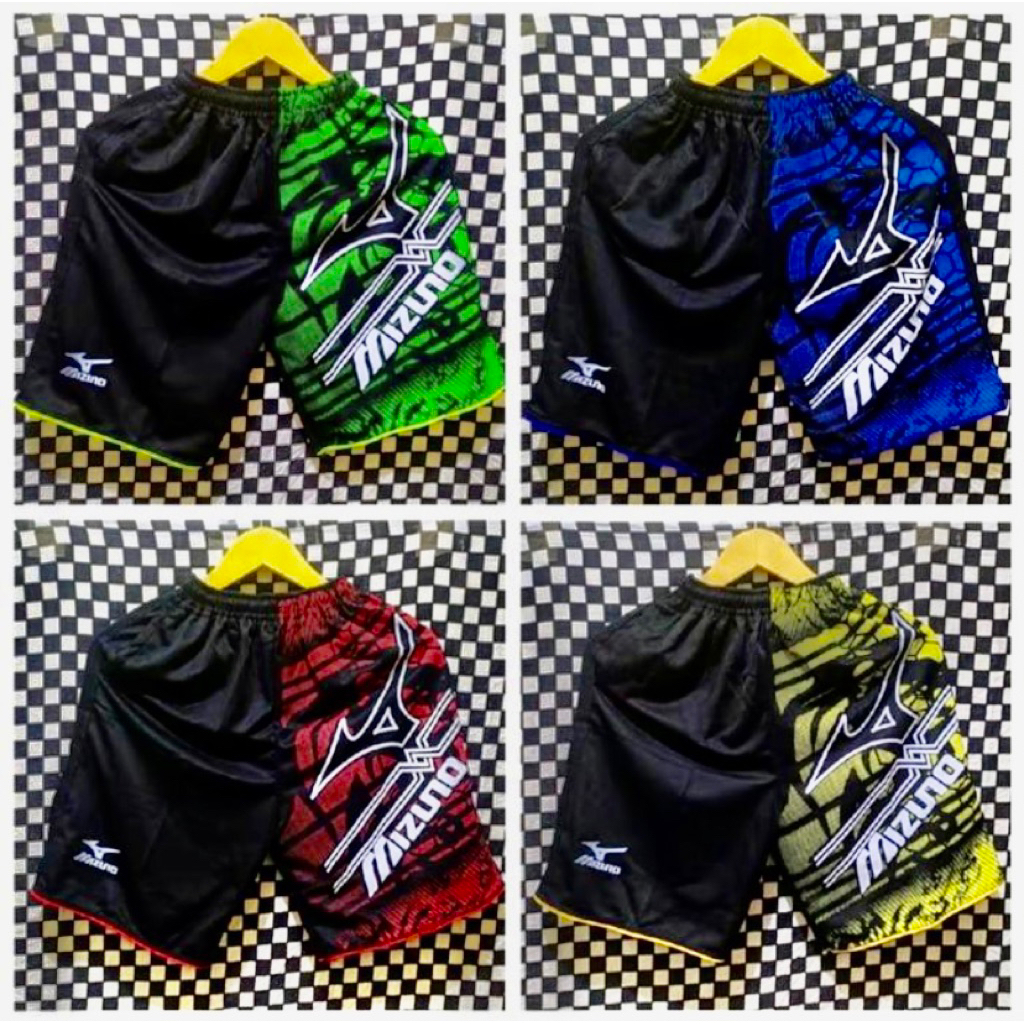 CELANA PENDEK MIZUNO CELANA KOLOR OLAHRAGA KARET MELAR PRIA WANITA DEWASA BOXER SANTAI SHORTS - TOP 