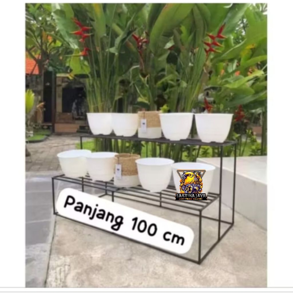 RAK BUNGA SUSUN 2 /  STANDING POT BUNGA SUSUN 2 / RAK BUNGA BESI MINIMALIS MURAH