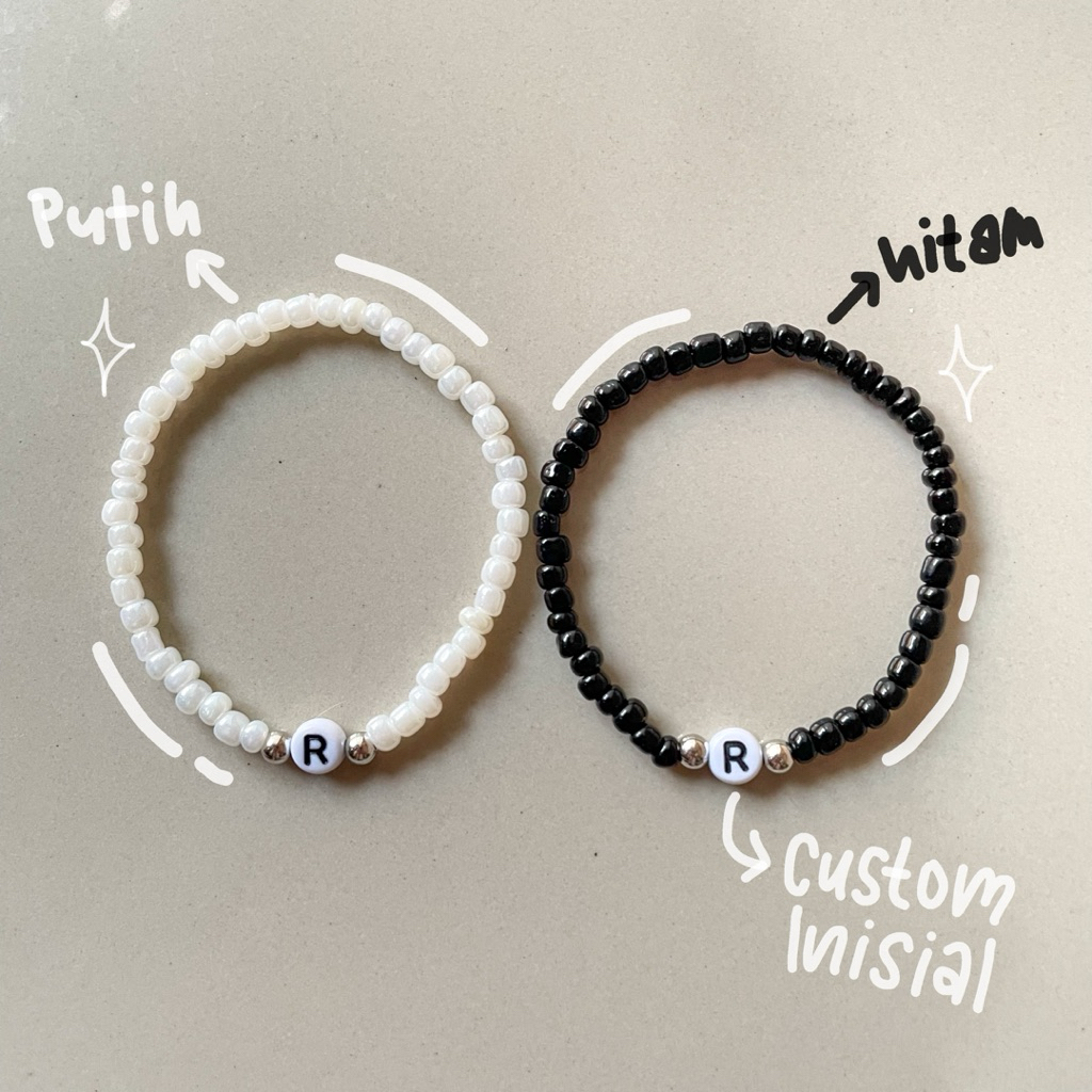 Gelang couple inisial | gelang couple manik | gelang couple | gelang inisial