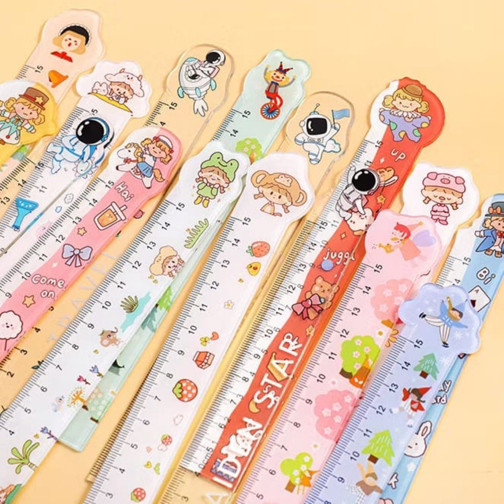 

Penggaris Lucu 15 Cm / Penggaris Plastik Funny Karakter / Penggaris Sekolah Lucu