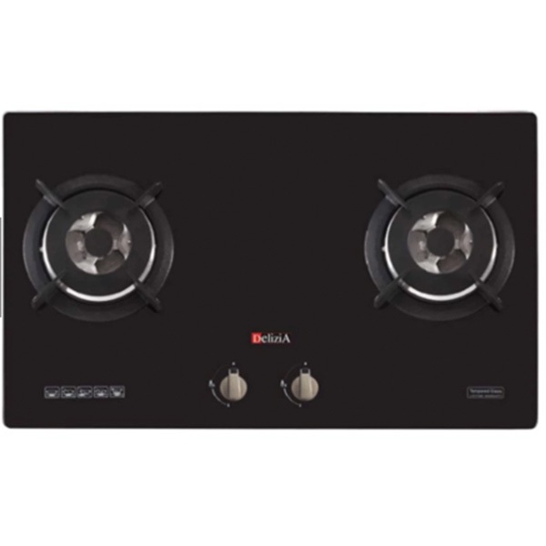 DELIZIA Kompor Tanam 2 tungku gas, DHH82AS11GHBK ex display