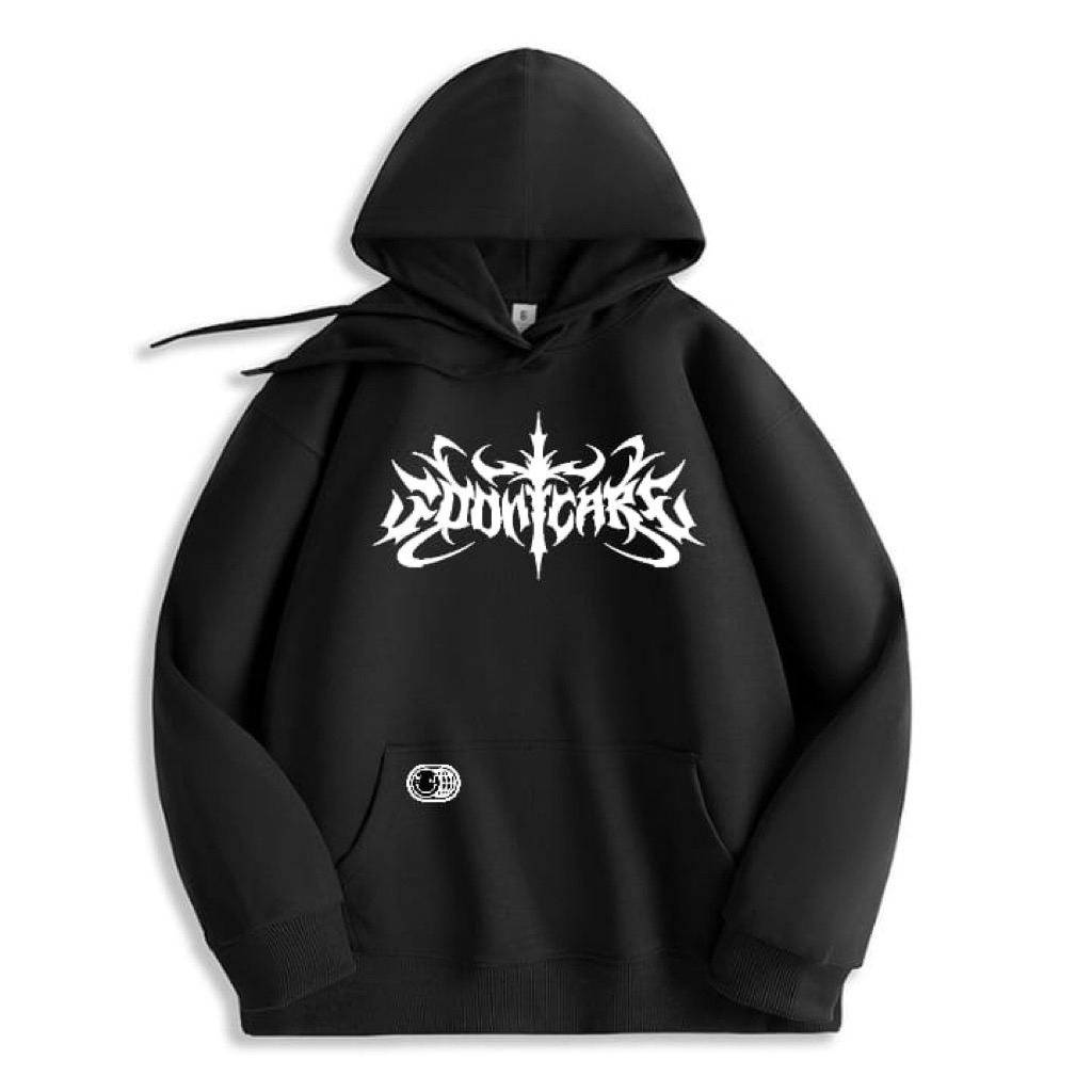 justwear - hoddie dontcare metal - gramasi280 cotton fleece - lembut