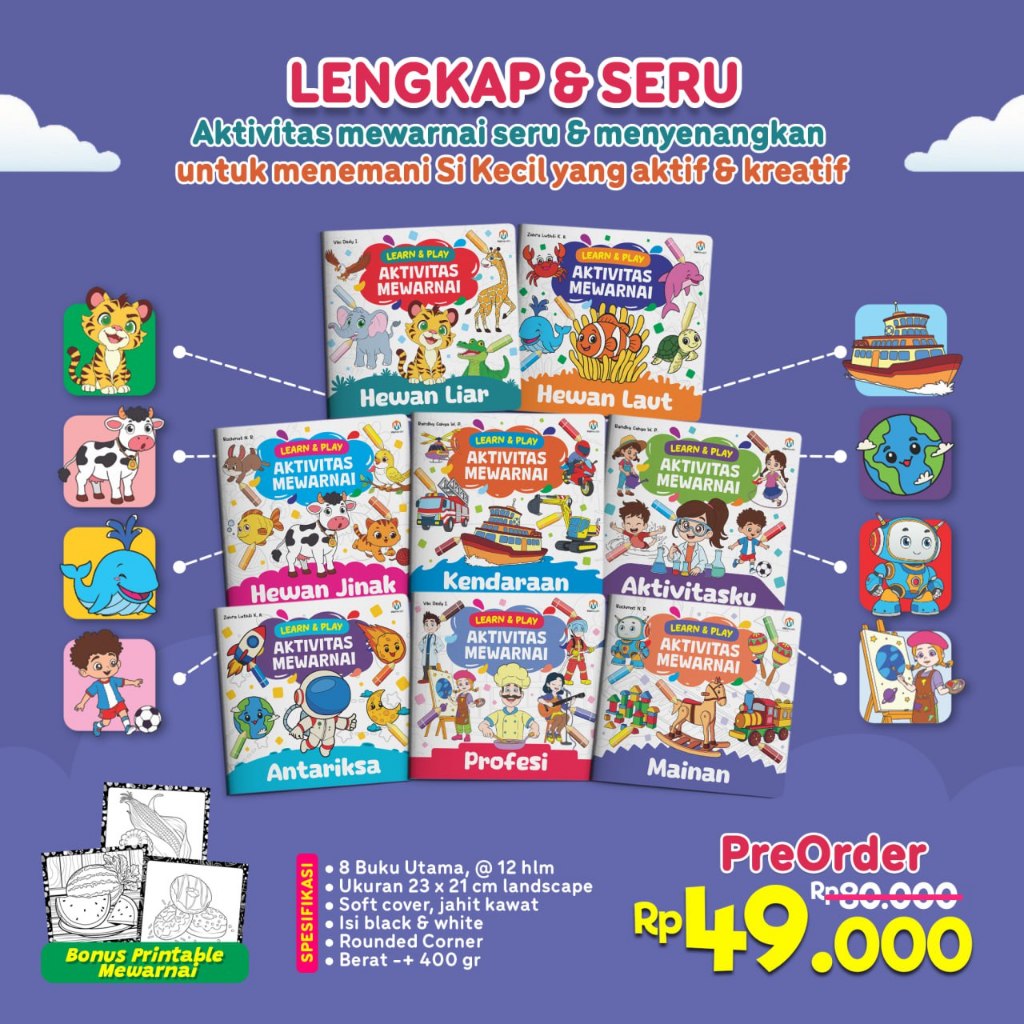 ZiyadBooks - Learn N Play Aktivitas Mewarnai