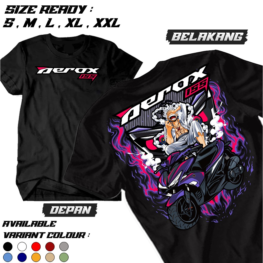 mmmkaos - Kaos AEROX 155 Matic Mania - Kaos Distro AEROX Indonesia - Cocok Untuk Pria Wanita - Baju 