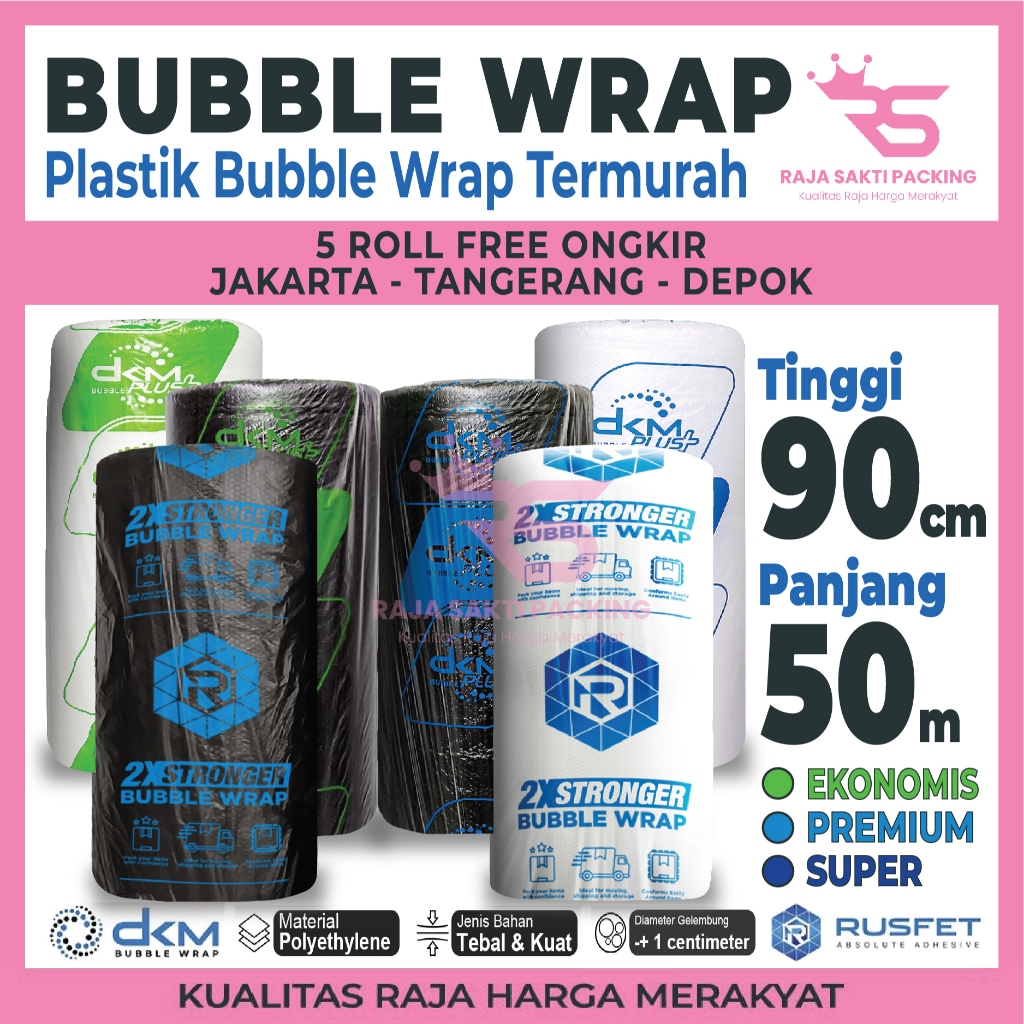 

Bubble Wrap 90CM X 50M Premium Tebal Delkomas DKM PLUS Termurah Satuan