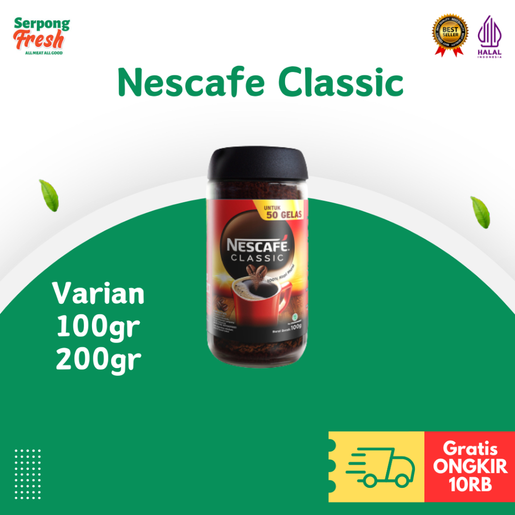 

Nescafe Classic botol 200 gr Kopi Instant