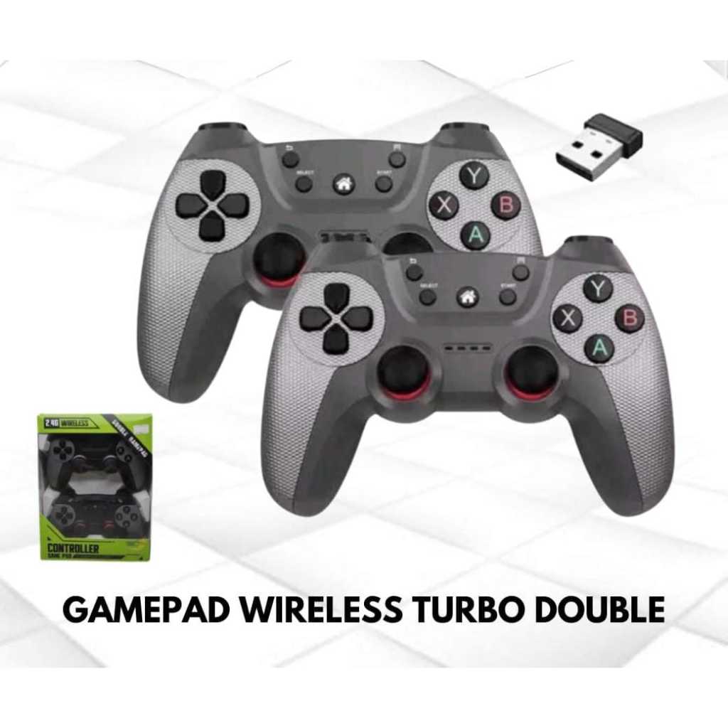 Gamepad Double Wireless Turbo - Joystick PC Controller Gaming Komputer Wireless Turbo / Gamepad Doub