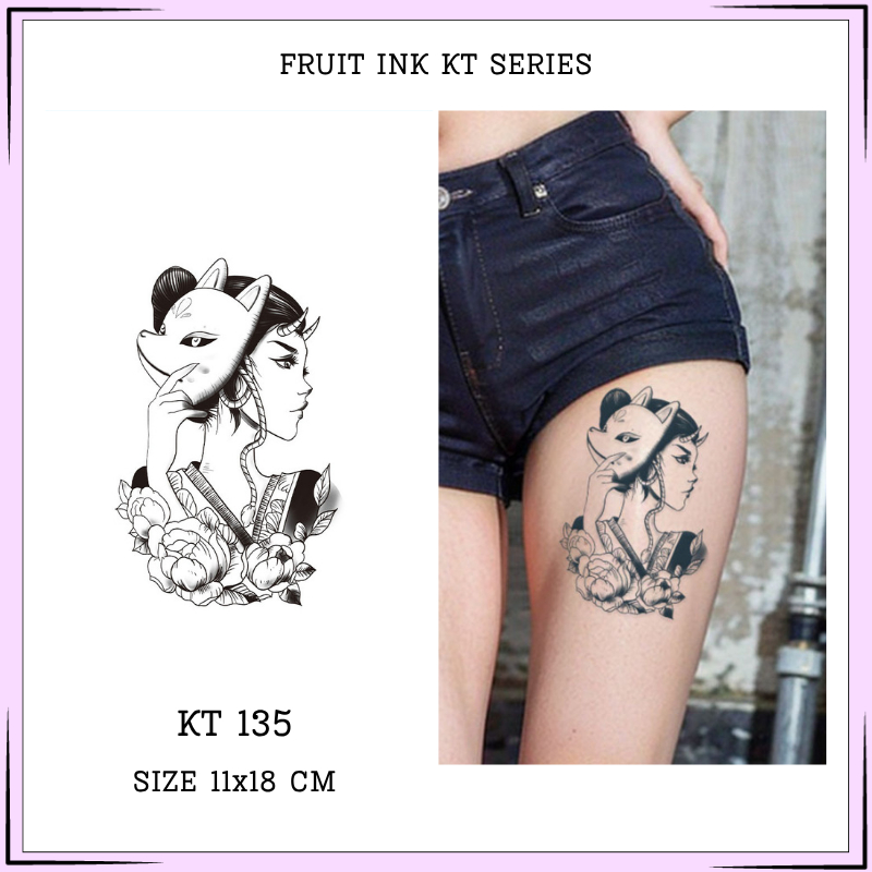 Motify Premium Tattoo Temporary KT-135 Fruit Ink Tato Temporer Semi Permanen Tahan Lama 11x18 CM Mot
