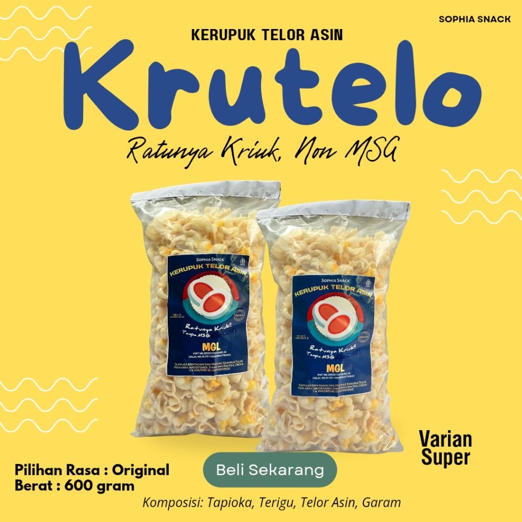 

Krutelo Kerupuk Telor Asin Super Jumbo Original | Berat 600 gr untuk Stok Dapur