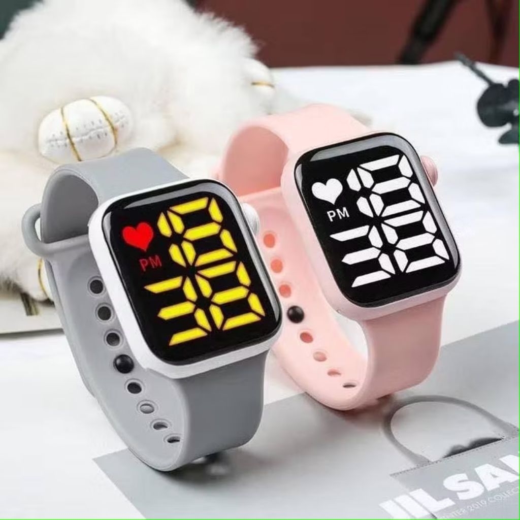 WBS Jam Tangan LED Digital Rubber || Jam Wanita Pria || Jam Tangan Anak Remaja