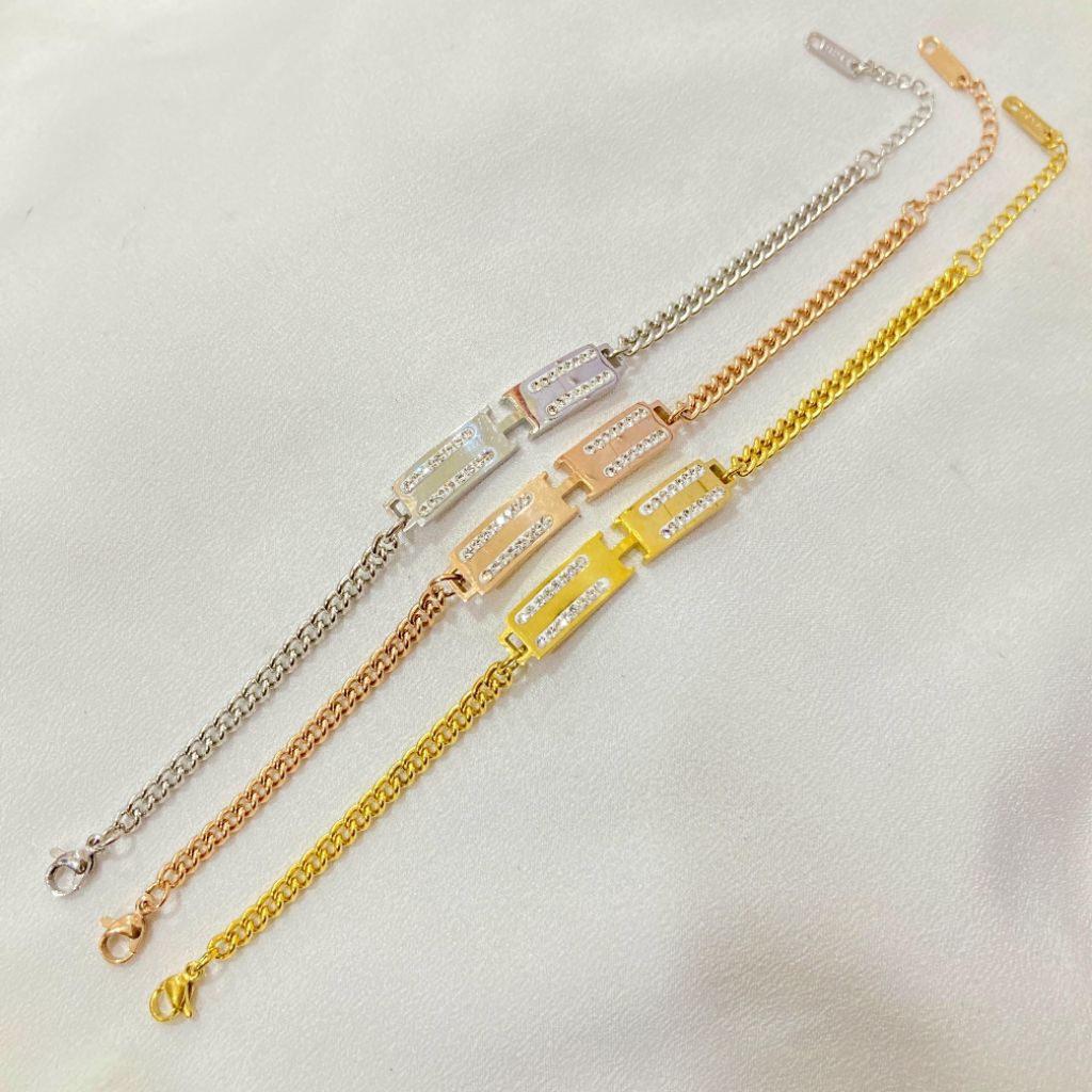 Gelang Rantai Plat Titanium