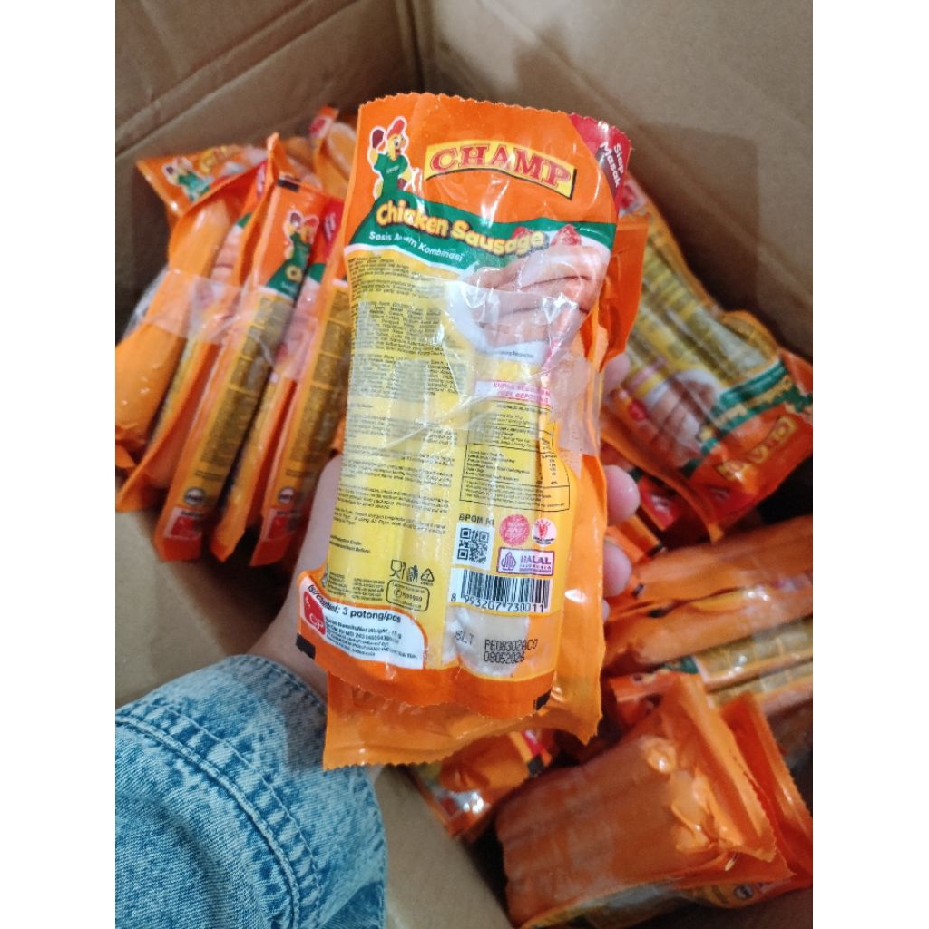 

CHAMP SOSIS AYAM 75GR 1BOX ISI 80PACK