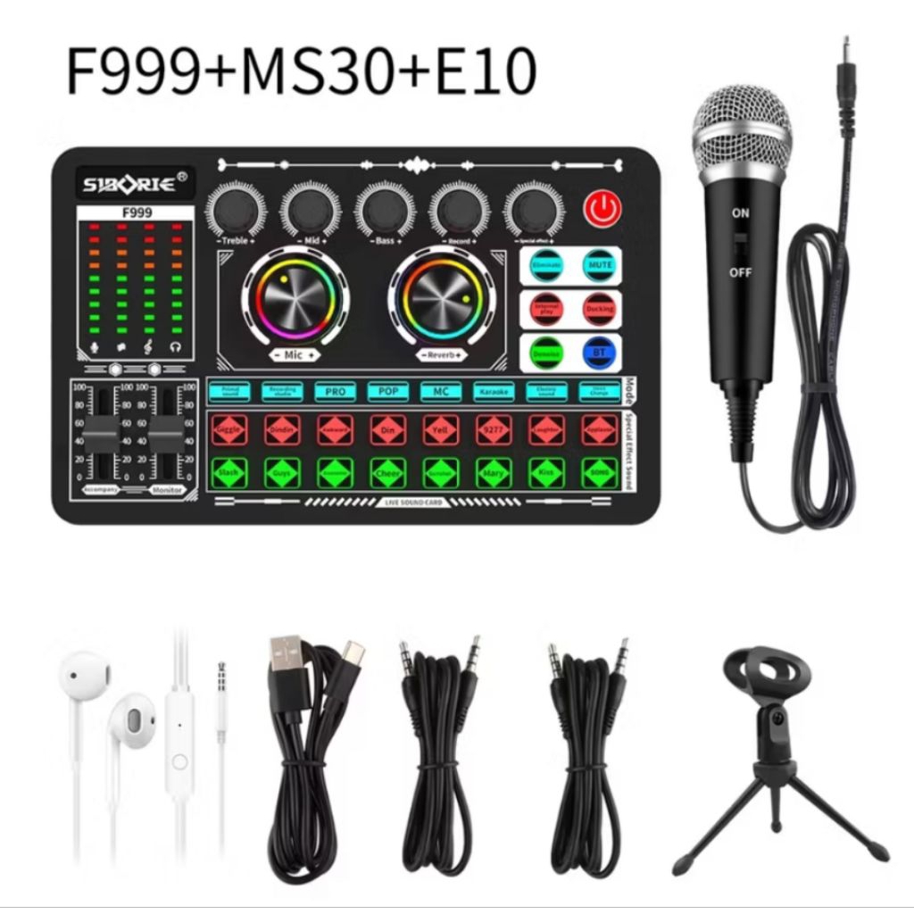 Onered F999 Soundcard Mixer Bluetooth Live Phone