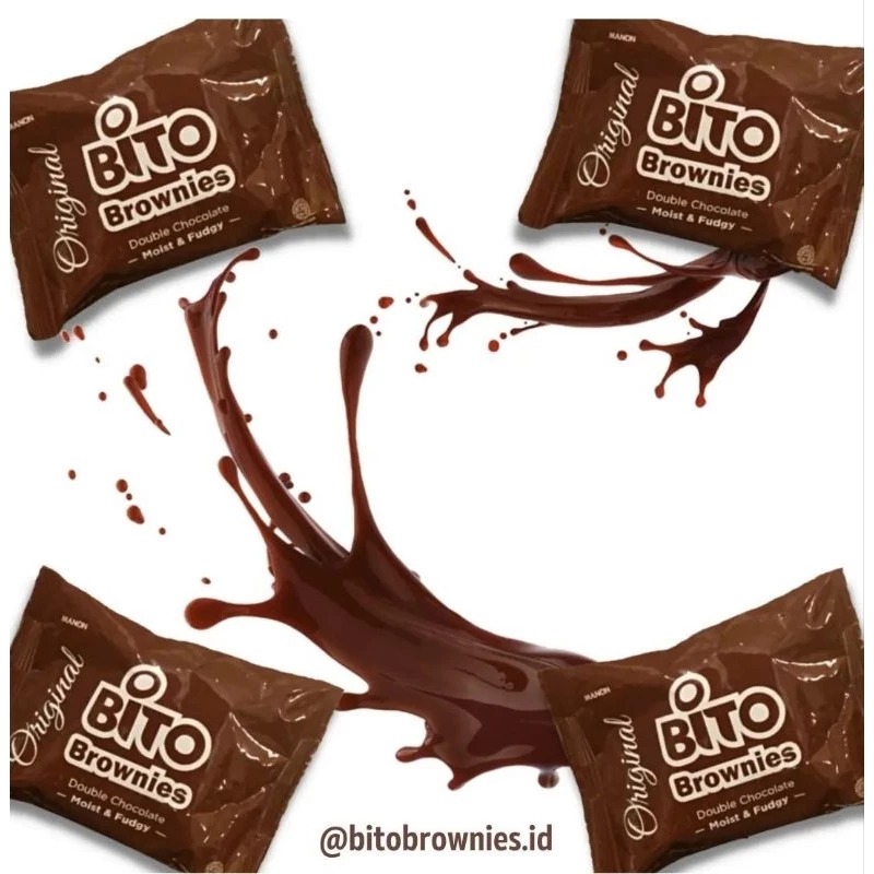 

[ BERKAH ] Bito Brownies Double Chocolate 25gr Moist and Fudgy Kue Brownies Original
