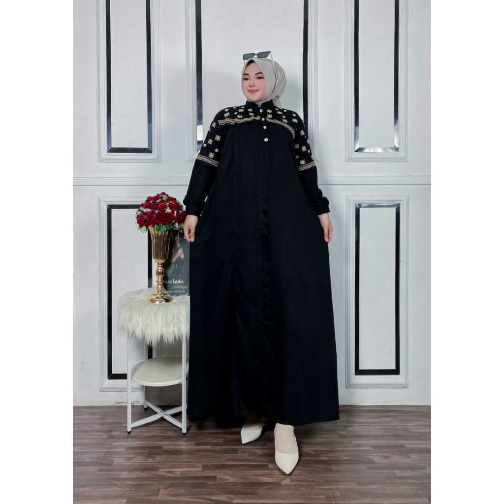 INAYAH DRESS Rayon tuwil Aplikasi Bordir Abaya turki Gamis Abaya Model Terbaru 2025 Lebaran Gamis Dr