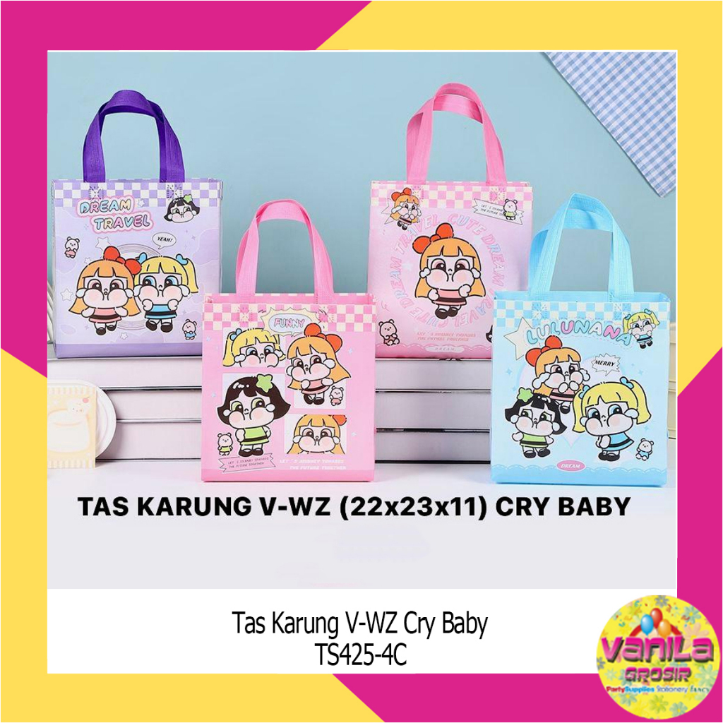

(1Pcs) Tas Karung Cry Baby Uk 22x23x11cm, tas karung serbaguna, tas bekal, tas karung fancy