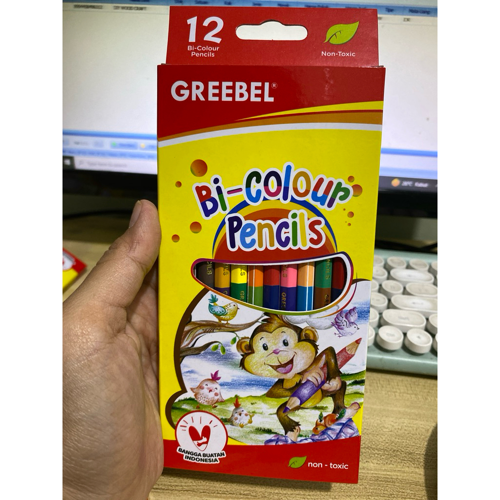 

Pensil warna greebel bi- colour isi 12