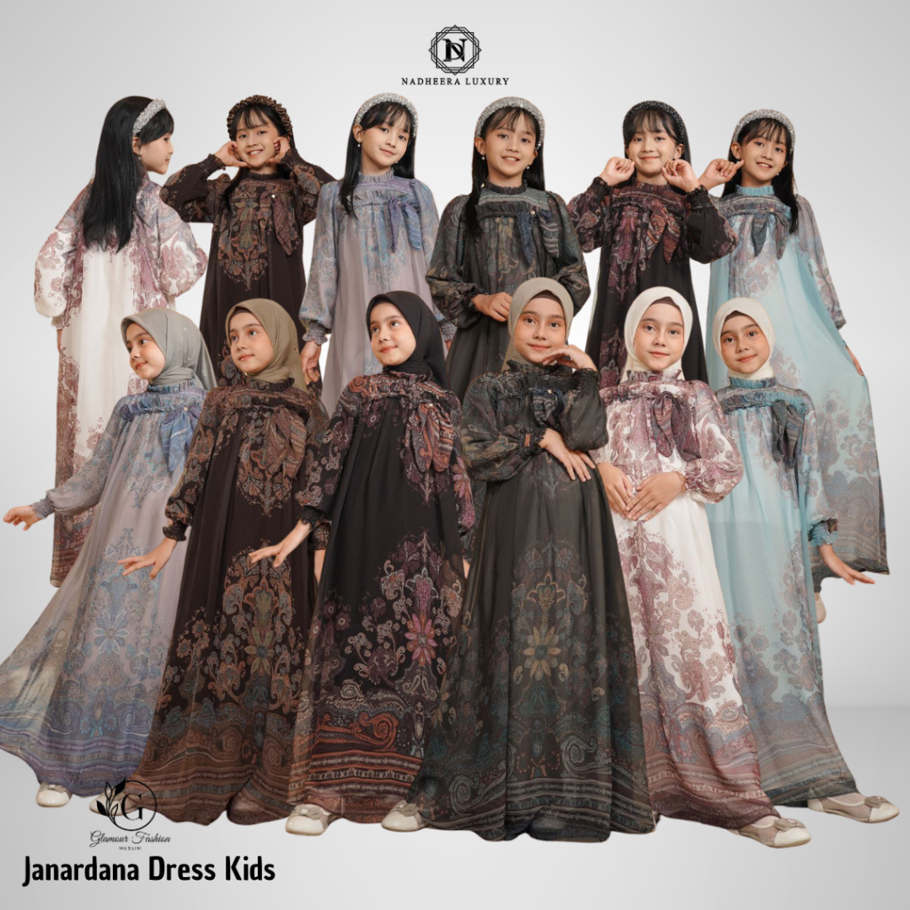 Janardana Dress Kids Nadheera Luxury Terbaru 2025 gamis anak cantik elegan