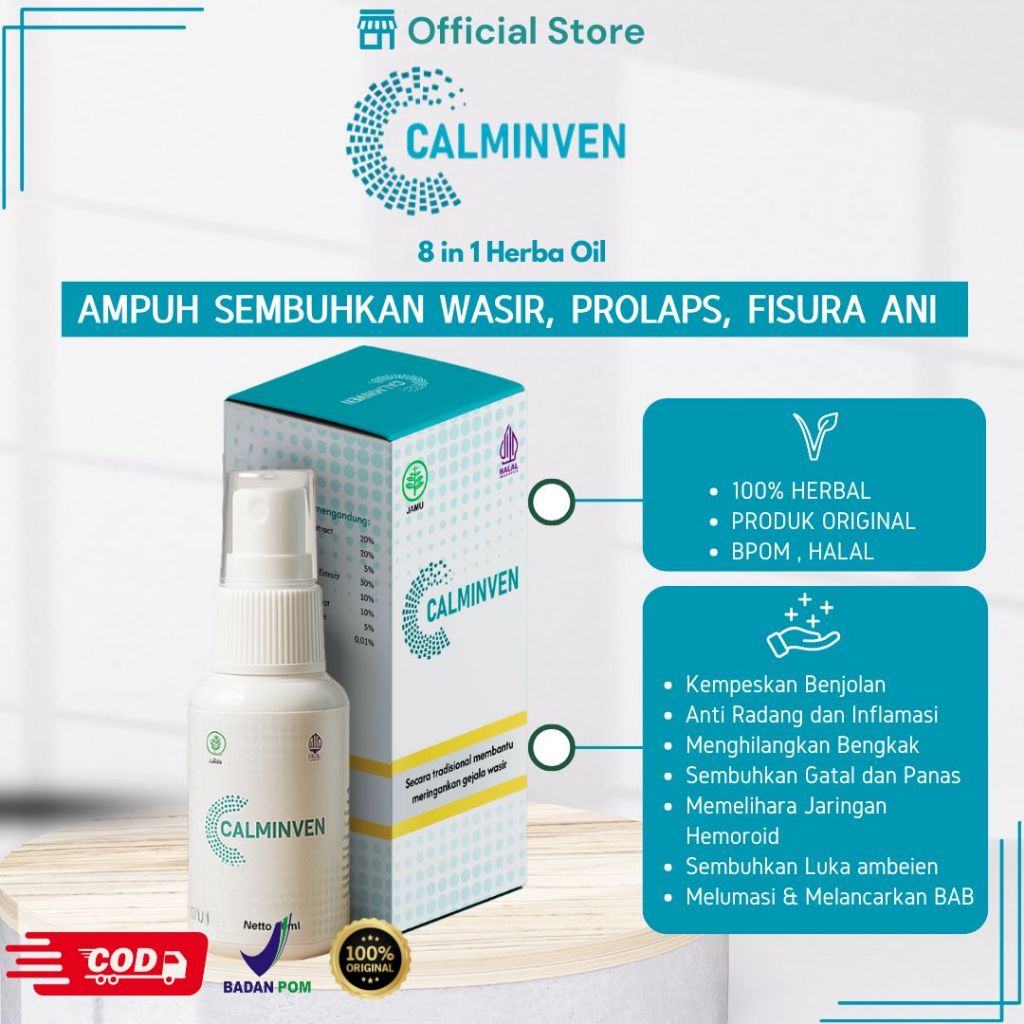 Calminven Herbal Wasir Oil Original  Calminven Original Calminven Obat Wasir Herbal Obat wasir sempr