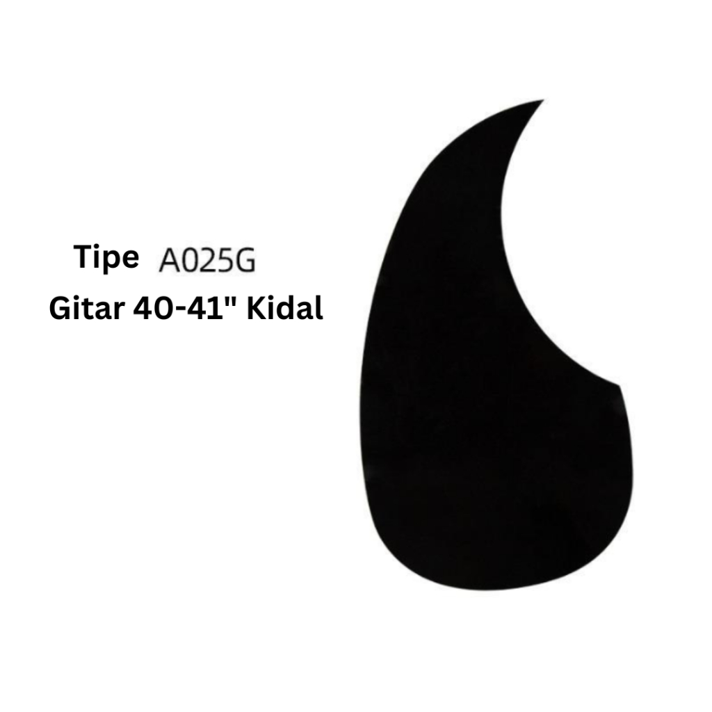 Pick Guard Kidal Tangan Kiri Hitam Gitar Akustik 41" Fullsize 4/4