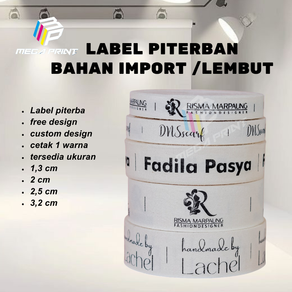 

200 pcs label katun / label hijab / label masker / katun cream / piterban lembut / katun halus / label hijab / label baju