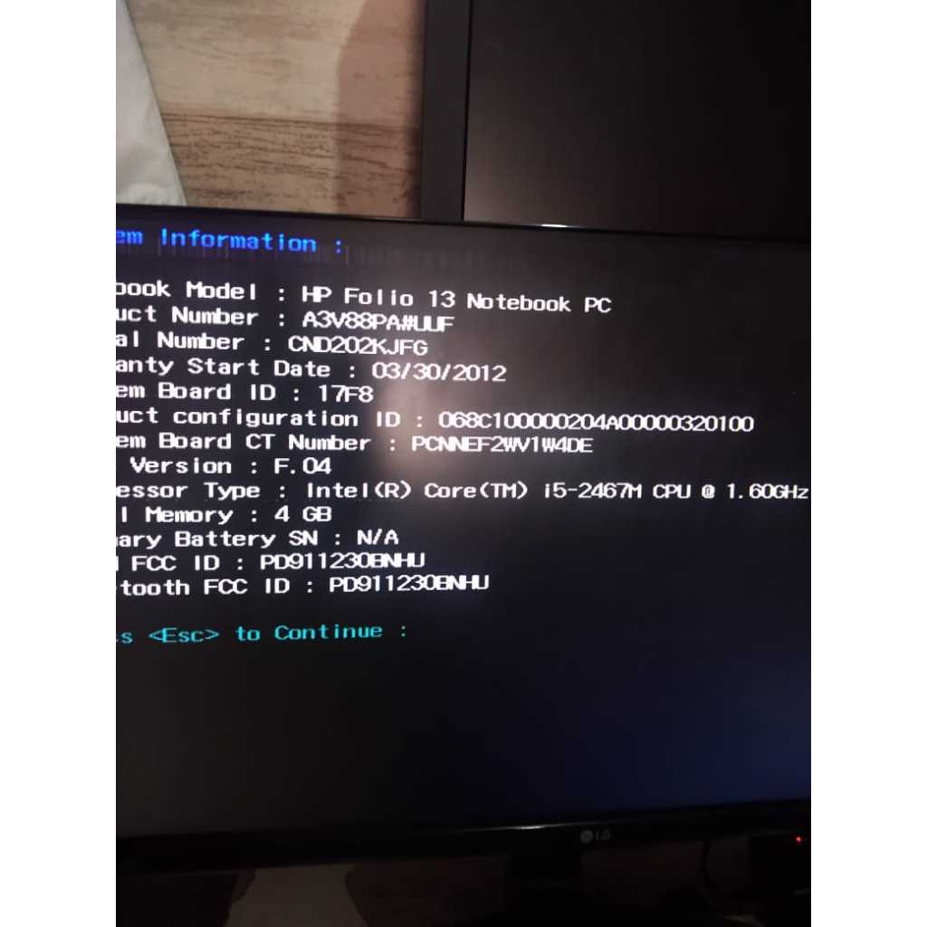 Motherboard HP Folio 13 Notebook PC i5 gen 2