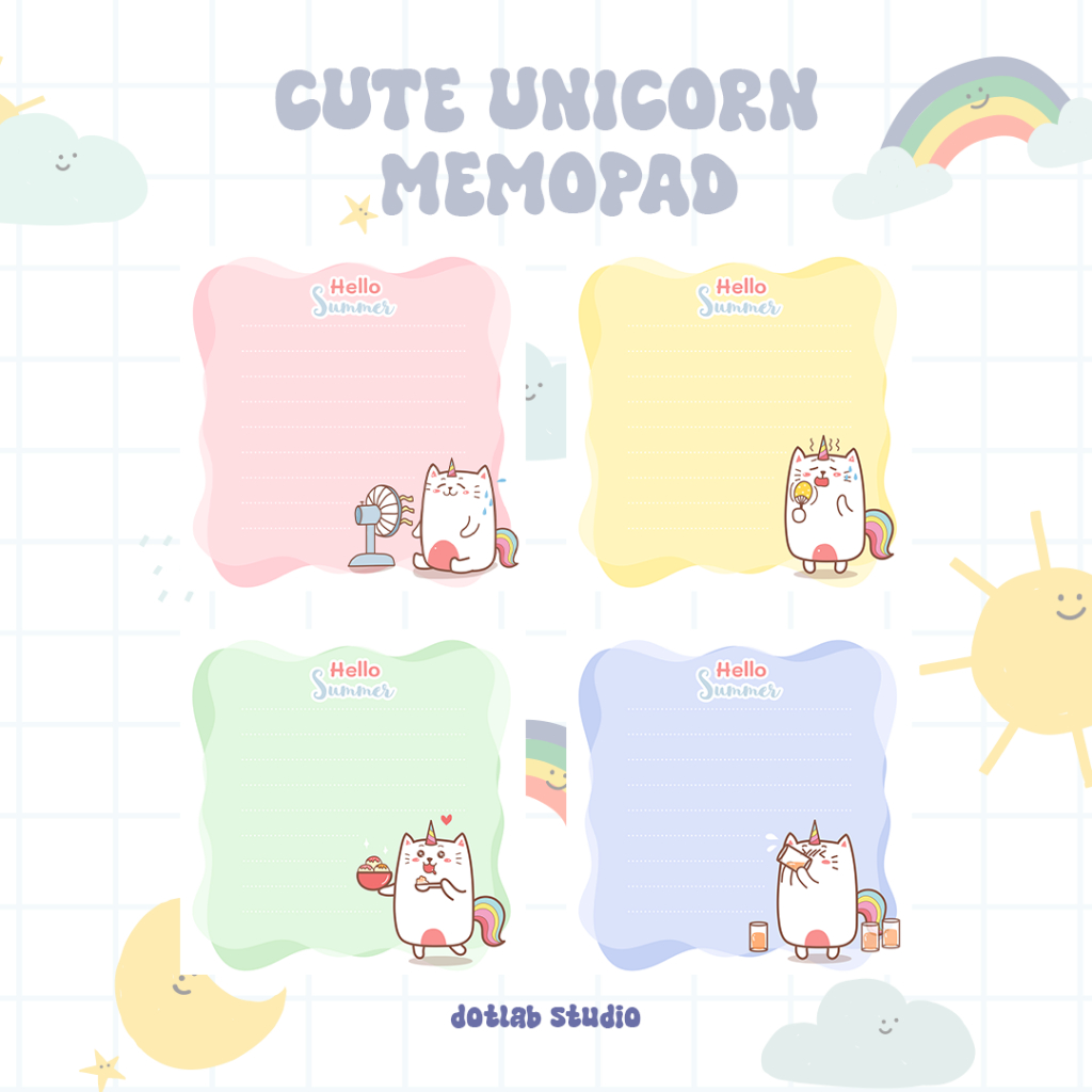 

DOTLAB MemoPad CUTE UNICORN – Kertas Catatan atau note Lucu Korea Style untuk Planner & Alat Tulis