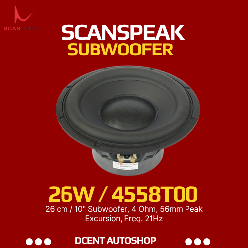 Scanspeak Subwoofer Mobil - Subwoofer Mobil 26W/4558T00 - 10" Subwoofer Mobil Premium