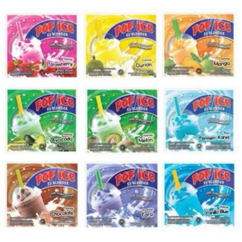 

POP ICE aneka rasa sachet 23gram @10pcs | renceng minuman bubuk
