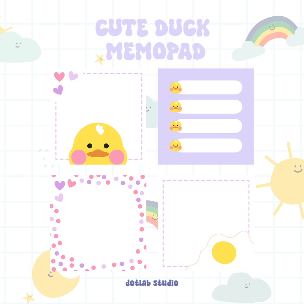 

DOTLAB MemoPad CUTE DUCK – Kertas Catatan atau note Lucu Korea Style untuk Planner & Alat Tulis