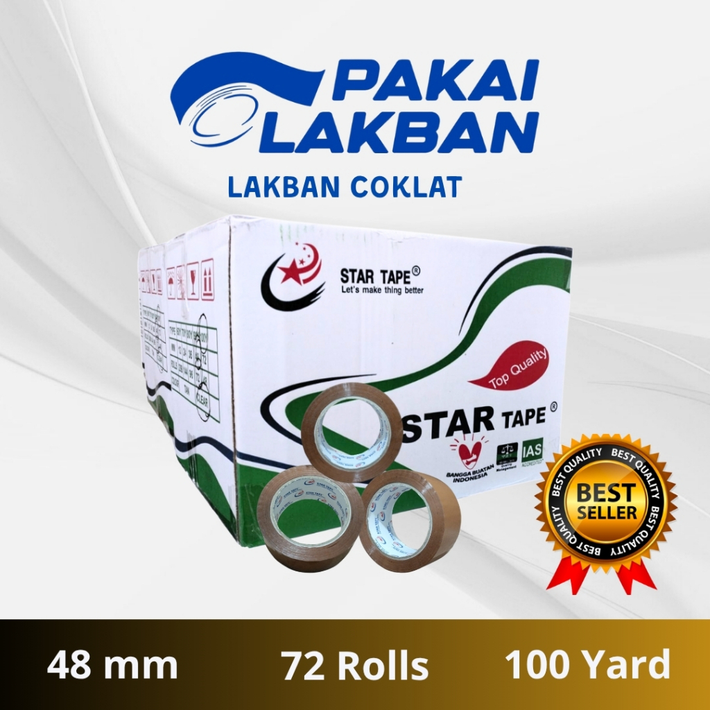 

PAKAILAKBAN Lakban Coklat Ukr 48 MM x 100 Yard 1 Dus isi 72 Rolls Tebal Berkualitas