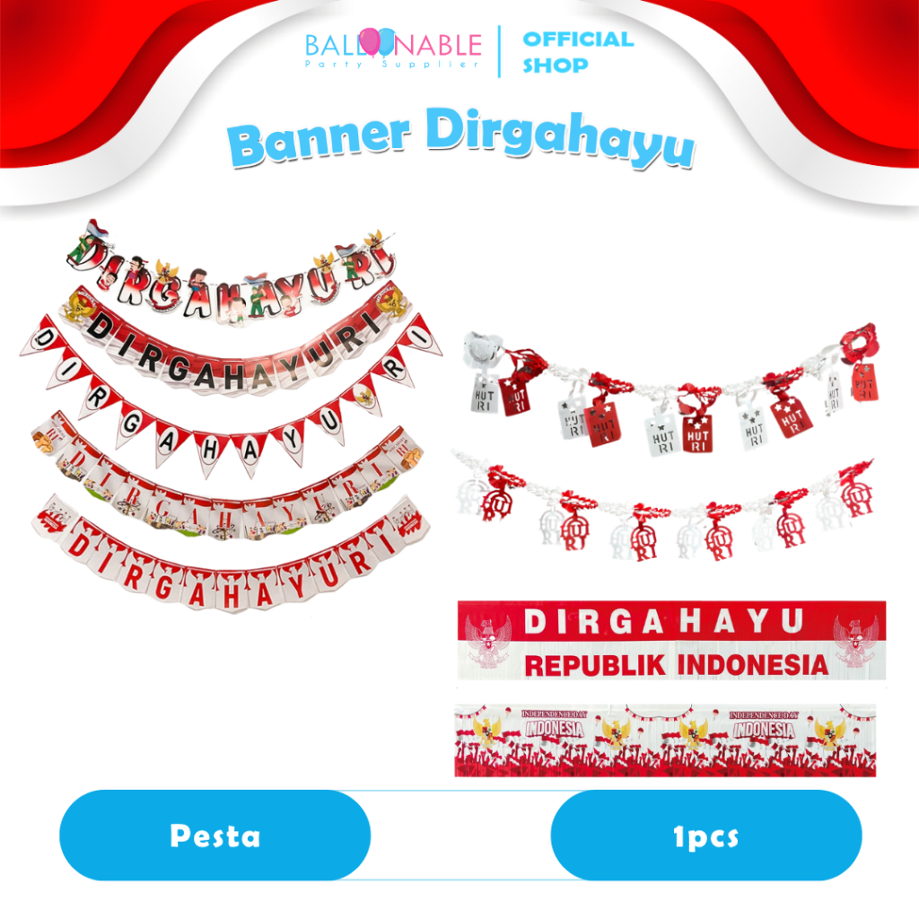 Banner dirgahayu RI / Banner Kemerdekaan / Banner 17 Agustus / Banner Dirgahayu Indonesia / Aksesori