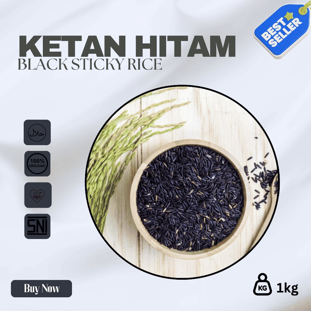 

Ketan Hitam Premium Organik | Varian 1Kg | Pulen, Wangi, Sehat