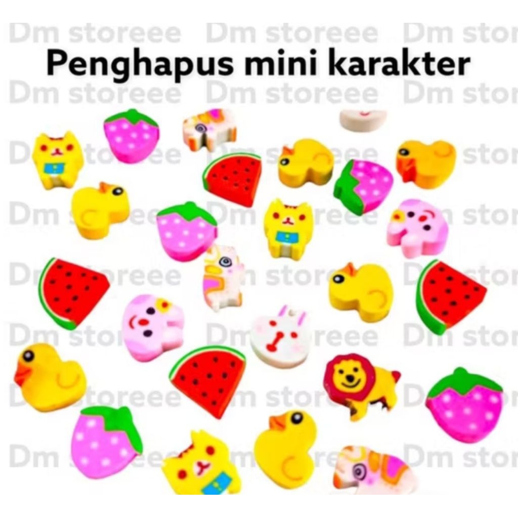 

Penghapus karakter mini isi 50pc/penghapus karakter murah/souvenir anak/hadiah teman