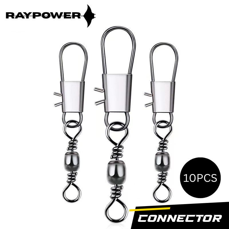 RAYPOWER Konektor Pancing 360°  Swivel Snap Pancing 10PCS Material Anti Karat Tahan Lama