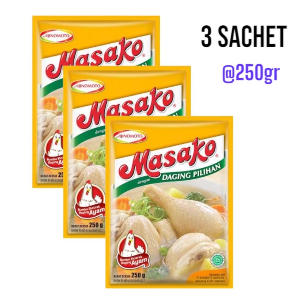 

3 SACHET @250gr Masako Sapi Ayam 3x250gr exp juni 2026