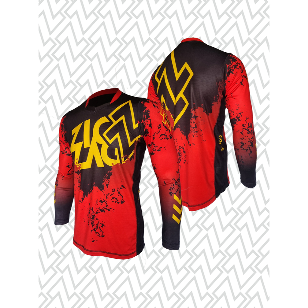 Jersey zigzag MTB Enduro Downhill Adventure RedBlack
