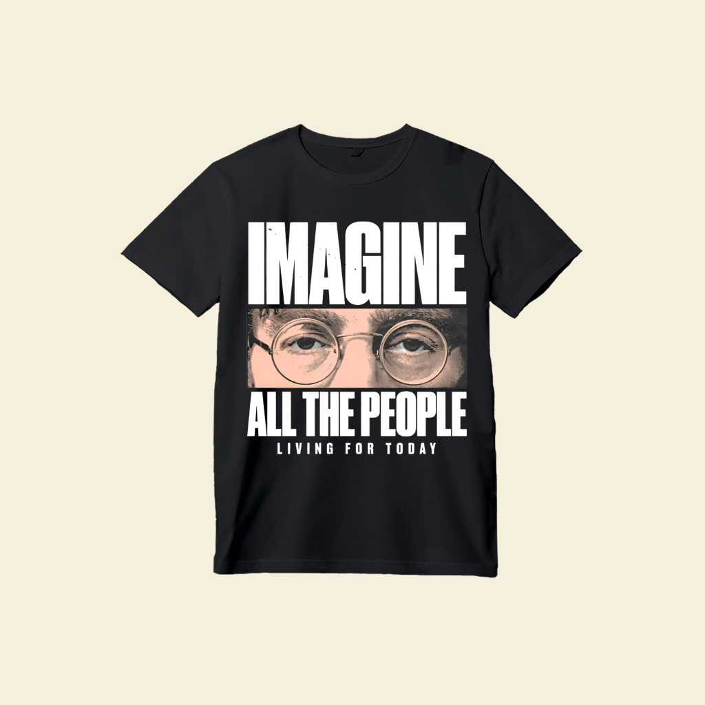 HL - Kaos Lengan Pendek " John Lennon, Imagine " Regular Fit Baju Distro 30s - Tshirt Oversize