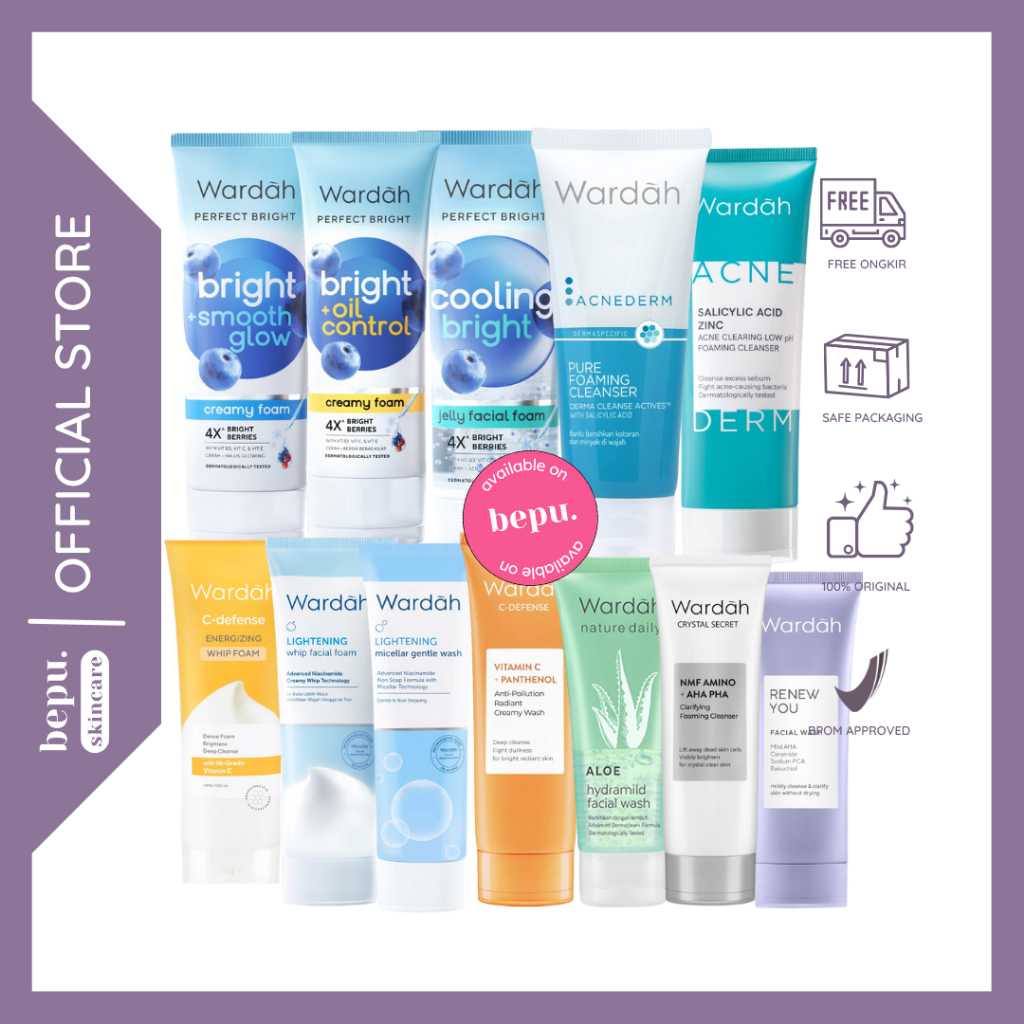 Bepuskincare - WARDAH FACIAL WASH SERIES | Wardah Face Wash All Series | Wardah acne facial wash | w