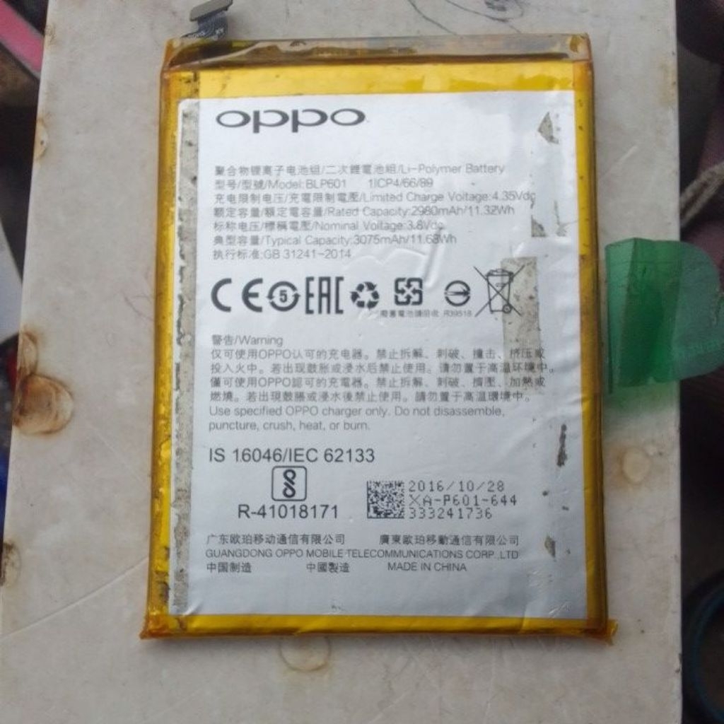 batre blp601 hp oppo f1s seken