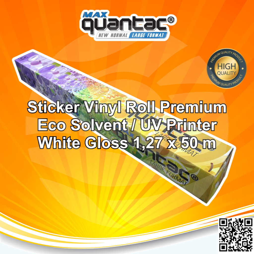 

QUANTAC® Sticker MAX 68WX-A Stiker Vinyl Digital Print Eco Solvent / UV Printing / Latex - Indoor/Outdoor 1.27 m x 50 m - Roll