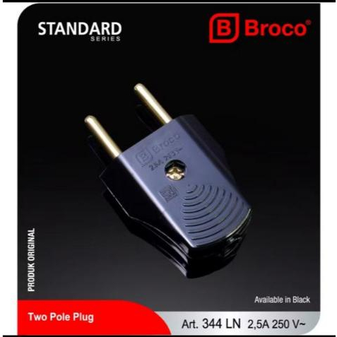 BROCO STEKER MINI HITAM 344L / COLOKAN GEPENG HITAM BROCO ORI SNI