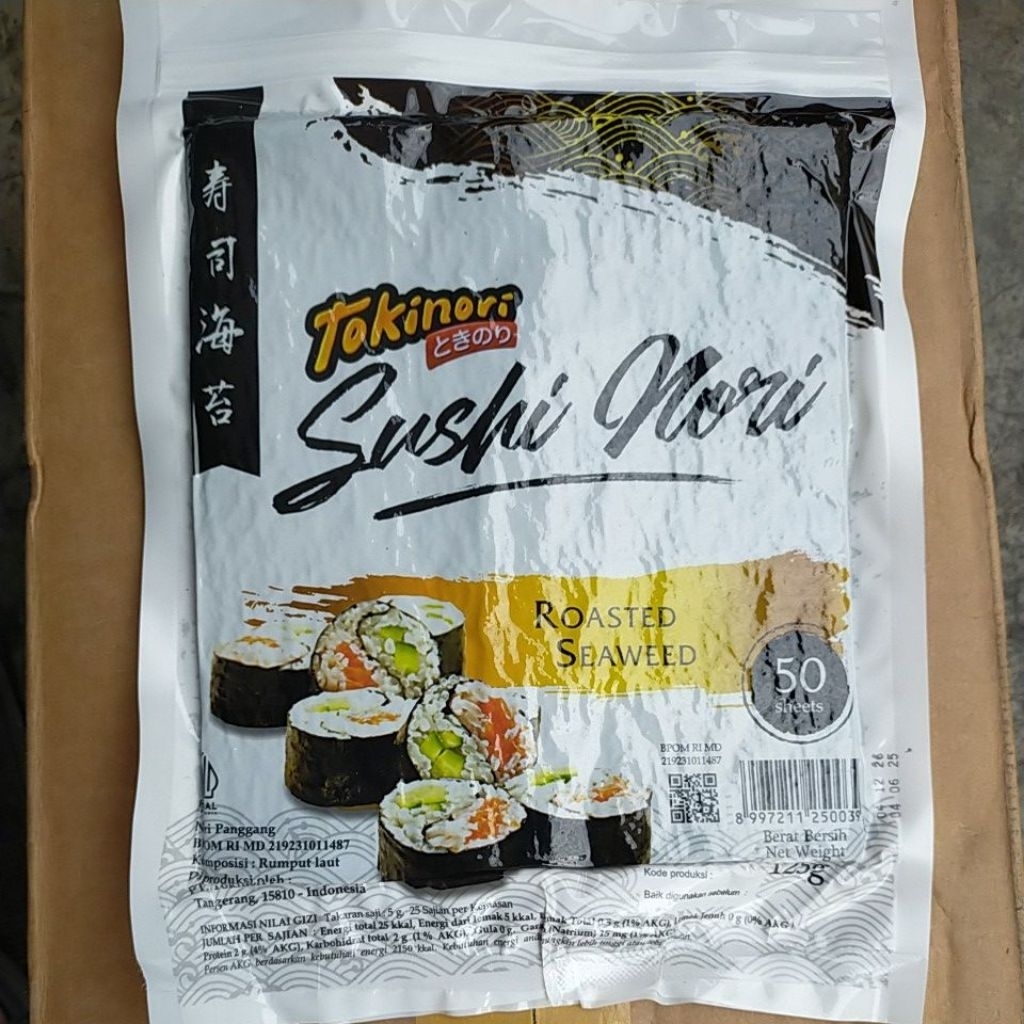 

Tokinori Sushi Nori 50 lembar